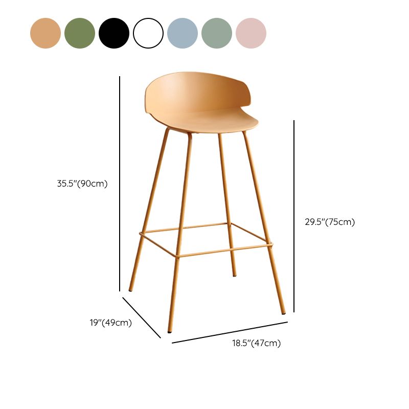 Scandinavian Plastic Counter Stool Armless Bar Stool for Living Room