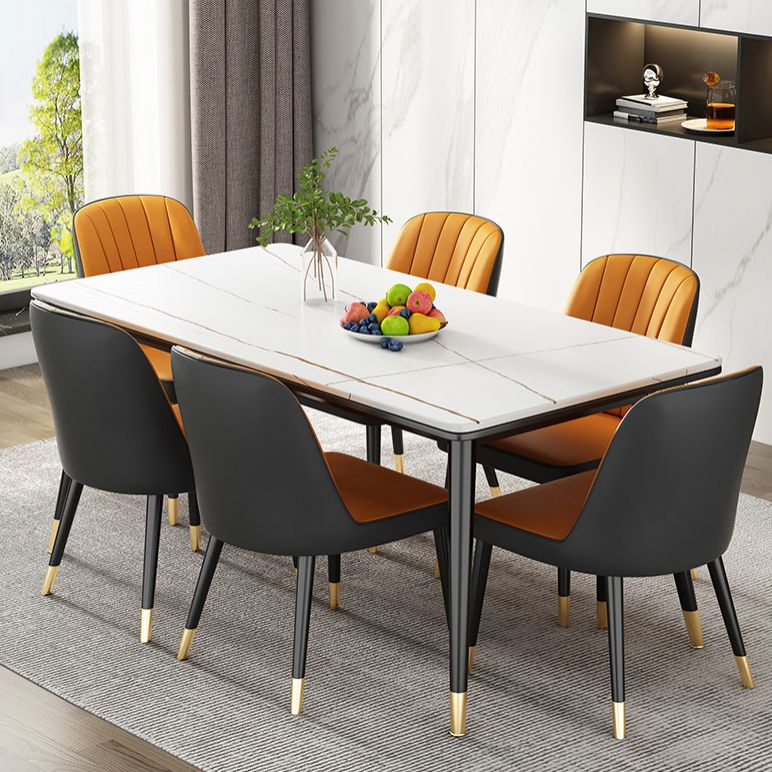 Tavolo da pranzo sinterizzato in pietra sinterizzato semplicità 4 gambe tavolo per sala da pranzo