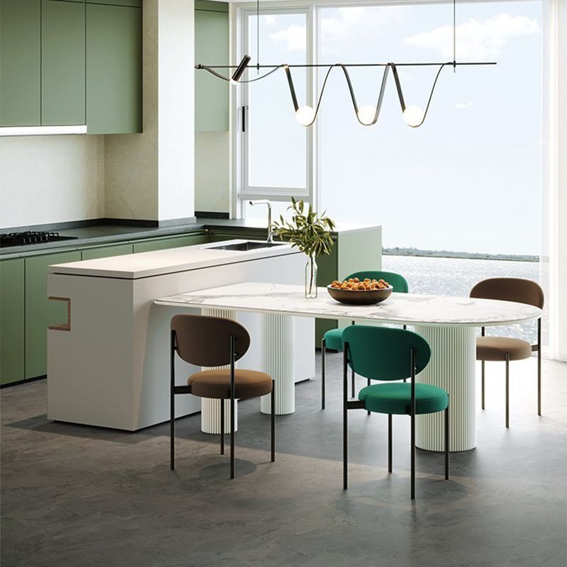 Free Form Dining Table Modern Sintered Stone Dining Table for Kitchen