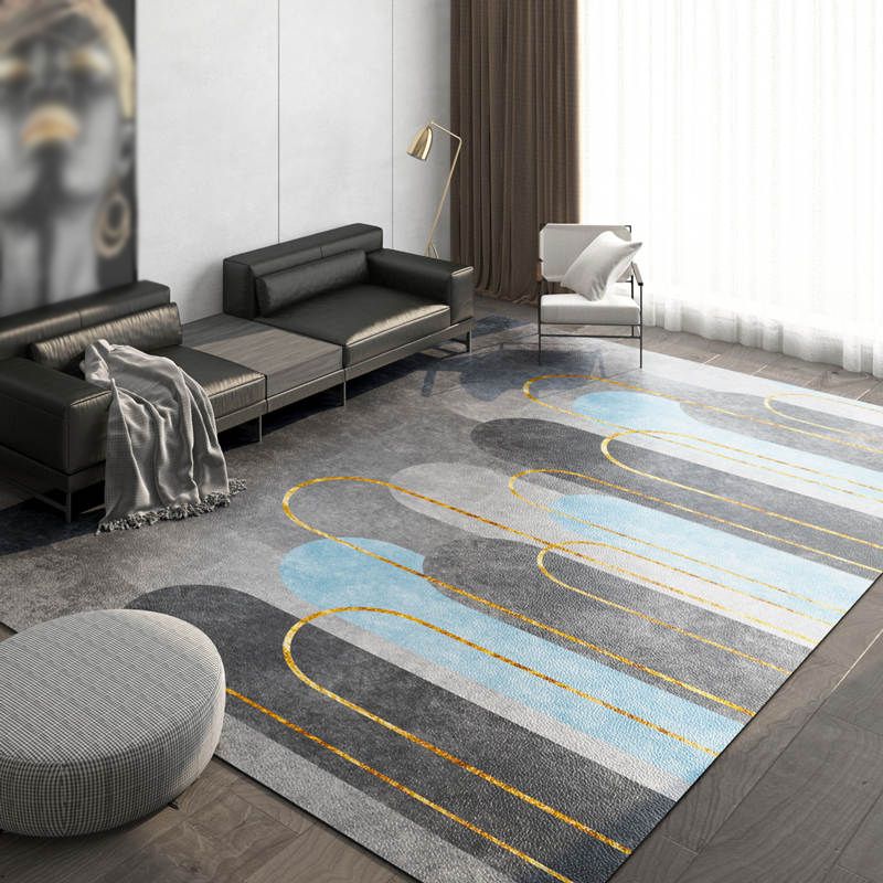 Grijs modern tapijt polyester grafisch binnen tapijt vlekbestendig tapijt voor woonkamer
