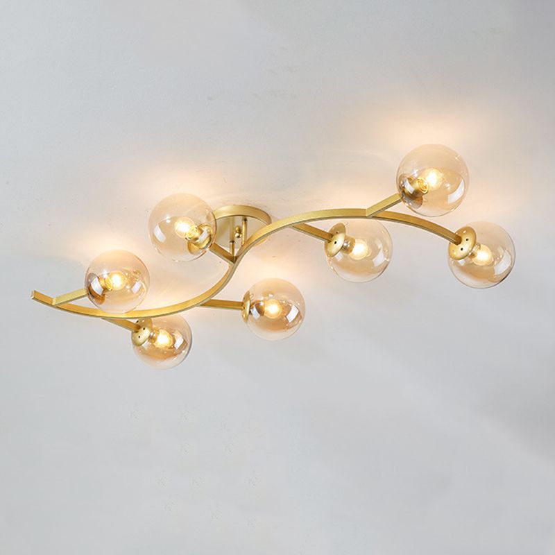 Contemporary Sphere Flush Light Fixture Glass Flush Mount Ceiling Light