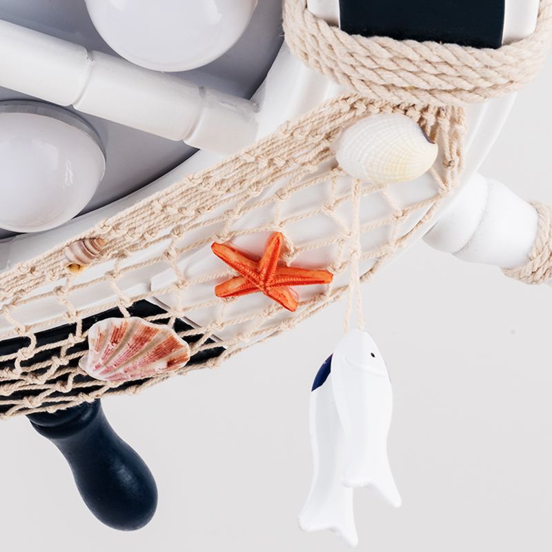 Ventilador colgante de timón mediterráneo Luz metálica de la habitación del niño LED LED TECHOLED