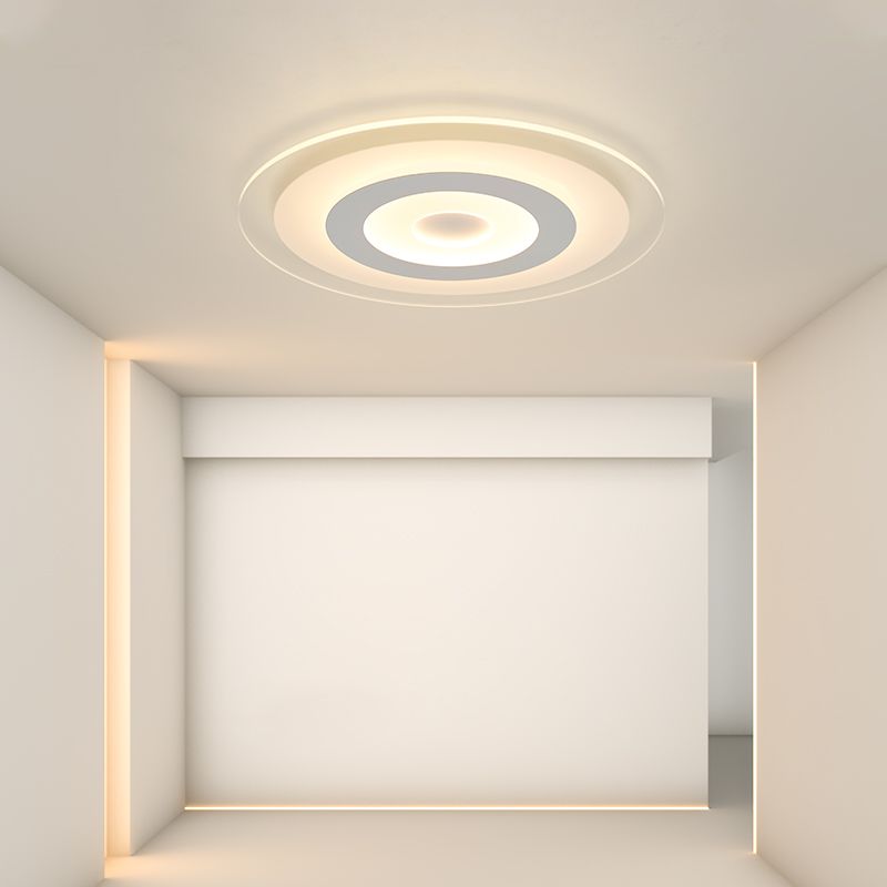 Con forma de disco Foyer con forma de Acrílico Ligero de Acrílico Simplicidad de montaje de LED en blanco