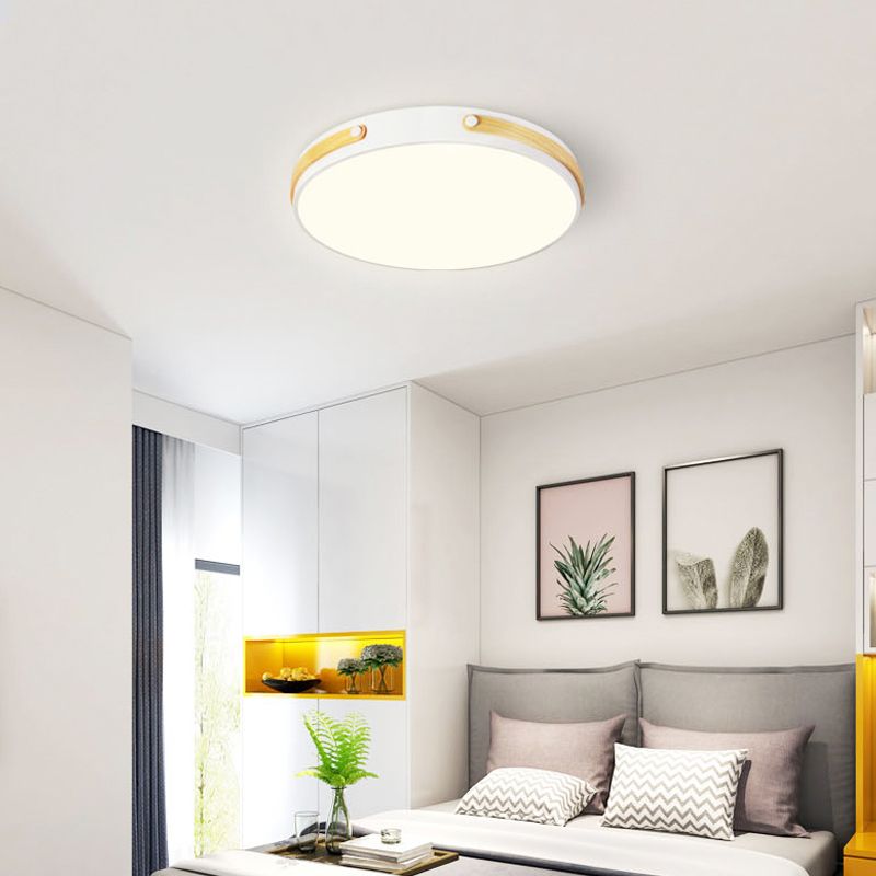 Cirkelvormige spoeling Modernistische acrylbruin/lichtbruin/roodbruine LED dicht bij plafondlamp in warm/wit licht, 16 "/21,5" breed
