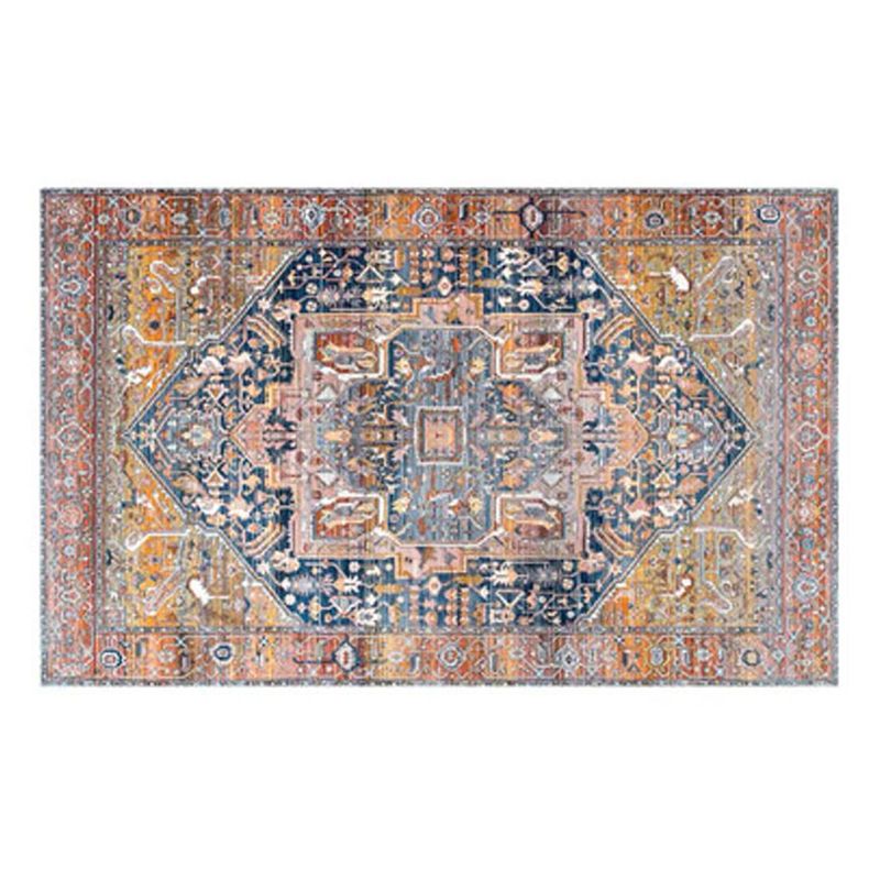 Orange Retro Rug Polyester Graphic Rug Washable Rug for Home Decor