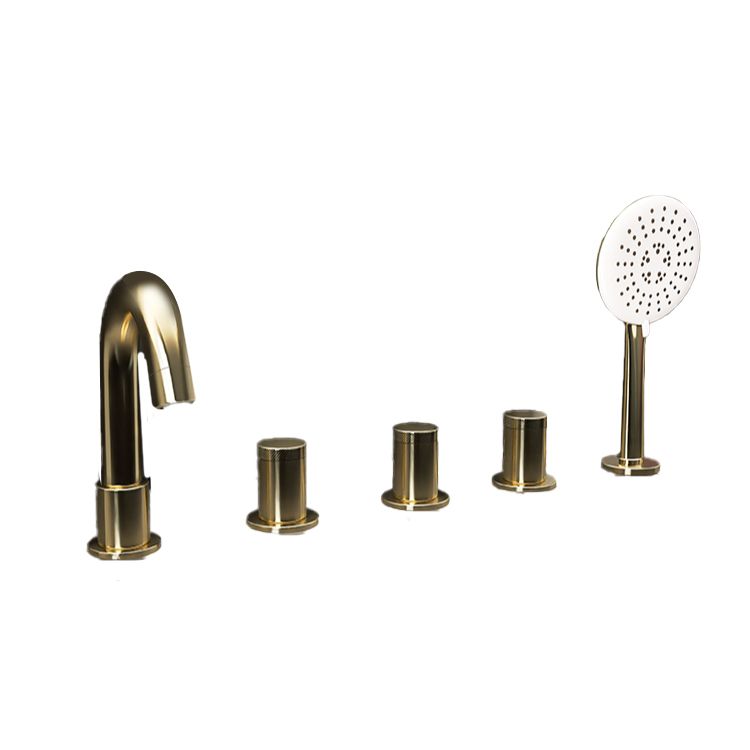 Modern Style Roman Tub Filler Deck-Mount High Arc Copper Roman Tub Filler