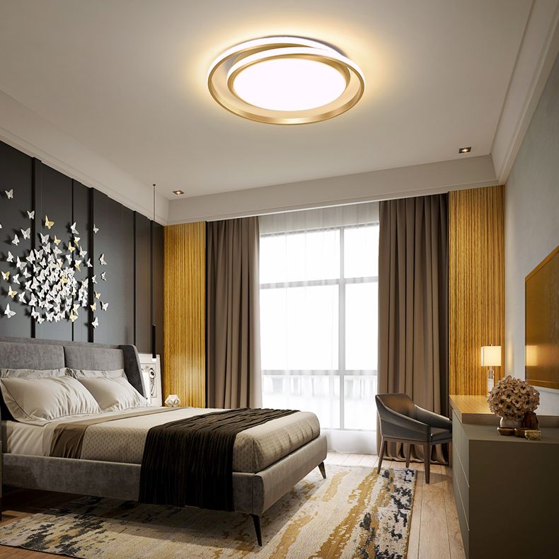 Cerchio Anello Flush Montaggio Soffitto Light Moderno Semplicità Soffitto Montaggio Luce Fissaggio per Bedroom