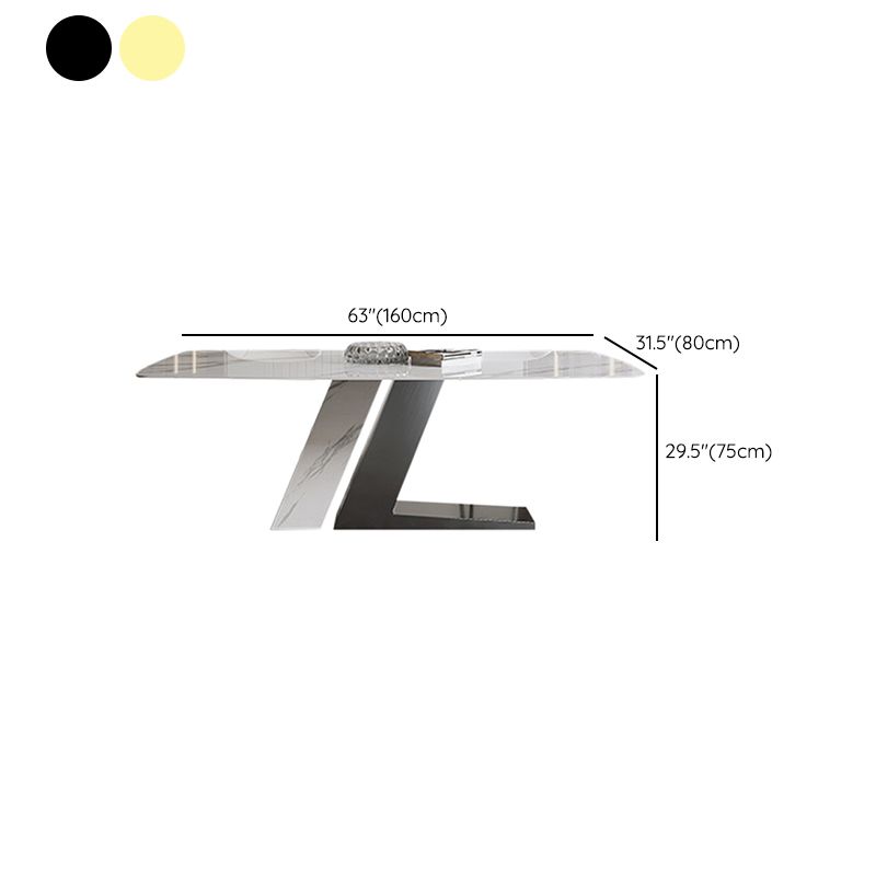 Glam Dining Rectangle Table Dining Sintered Stone Table for Home Use