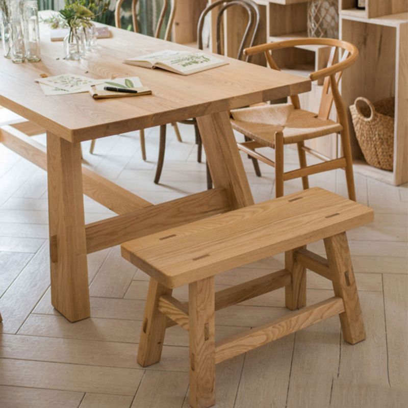 Natural Simplicity Rectangle Dining Table Pine Solid Wood Trestle Base Table