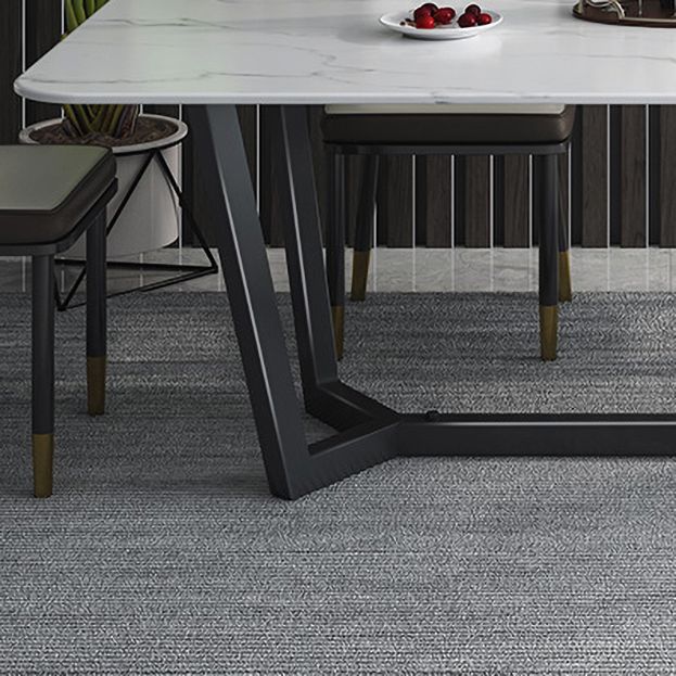 Sintered Stone Top Modern Table for Restaurant Oval Dining Table with Trestle Base