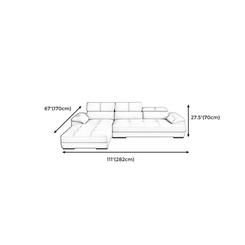 Beige Contemporary Sofa with Pillow Top Arm and Storage 27.6"