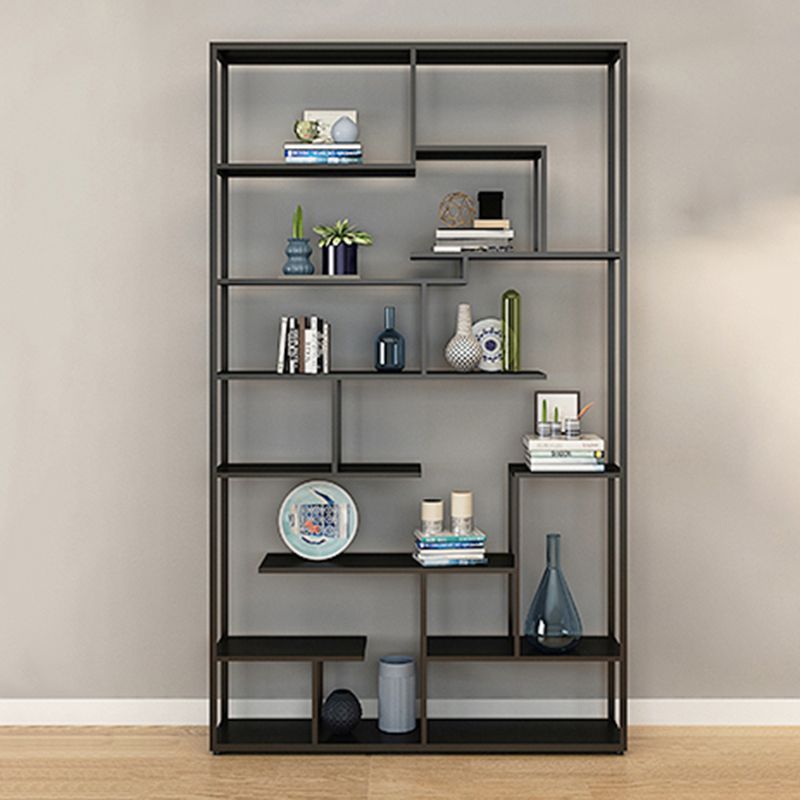 Metal Black Shelf Bookcase Contemporary Bookshelf for Home Office