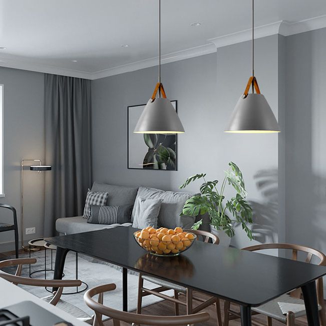 Metal Shade Hanging Light Modern Minimalist Pendent Lighting Fixture for Sitting Room