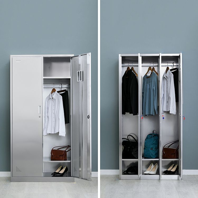 Metal Industrial Cabinet with Hinged Door Gray Steel Storage Cabinet for Bathroom