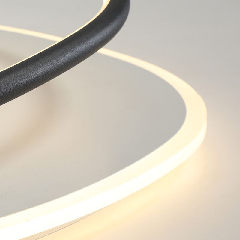 Plafonnier encastré à abat-jour rond en métal, luminaire moderne à 2 lumières