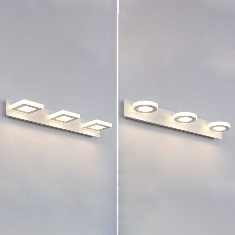 Multi-Lights Geometrische Schatten Wandleuchte moderne Metallspiegelwandbeleuchtung in Weiß