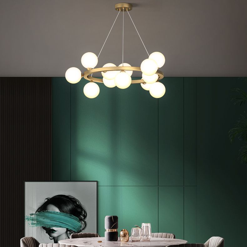 Glob kroonluchter verlichtingsarmaturen Designer Style Multi-Head Suspension Light met witte schaduw