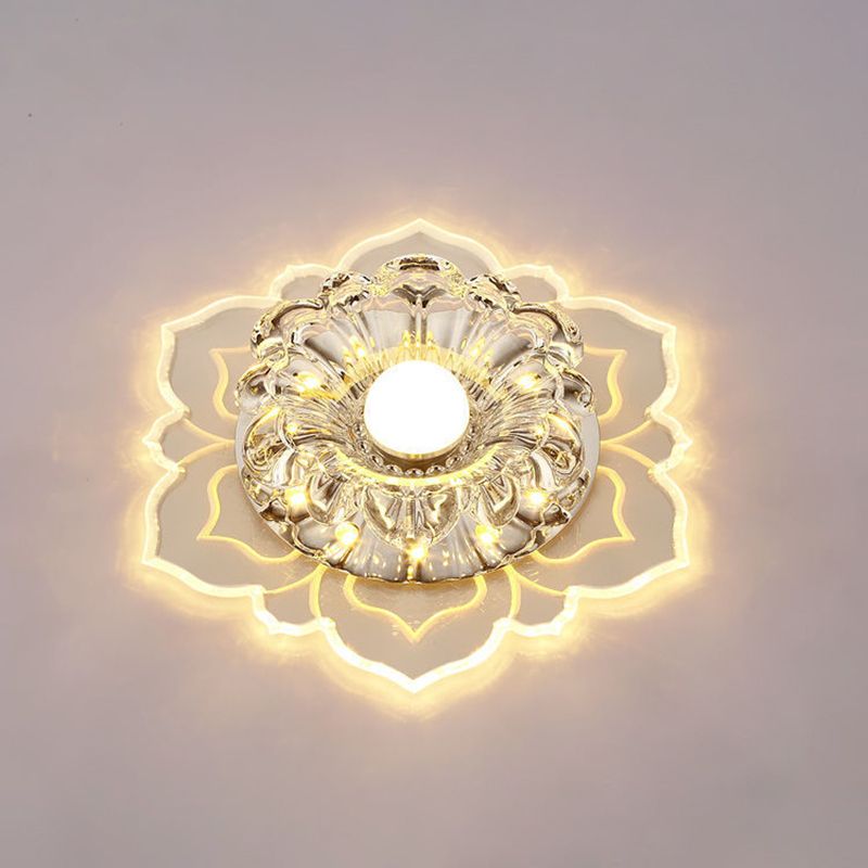 Blossom Shade Crystal Flush Light Moderne stijl Helder LED-plafondlamp voor foyer