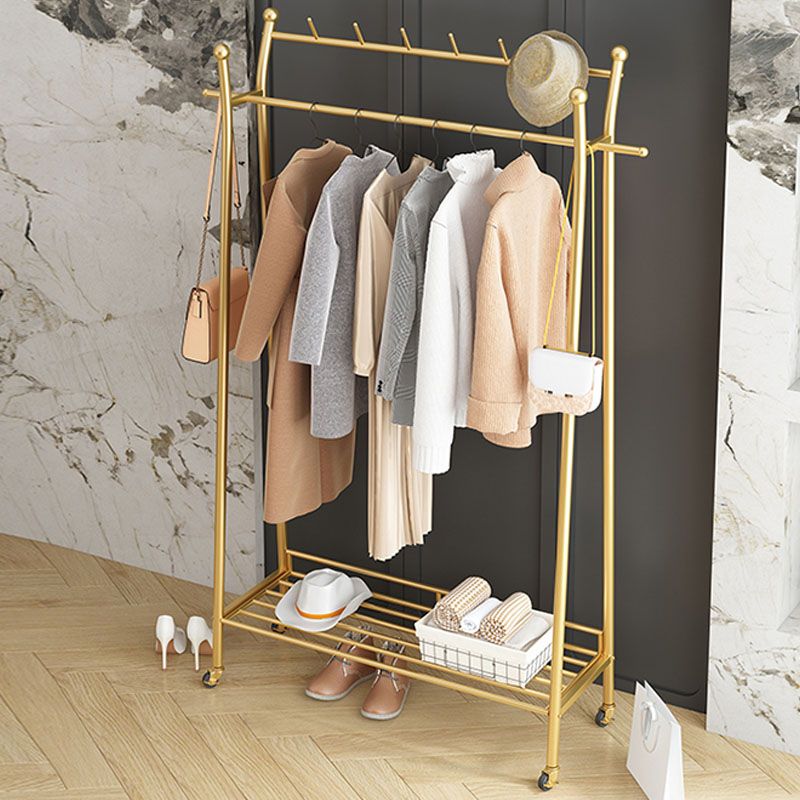 Luxurious Solid Color Hall Tree Free Standing Coat Rack with Storage Shelving