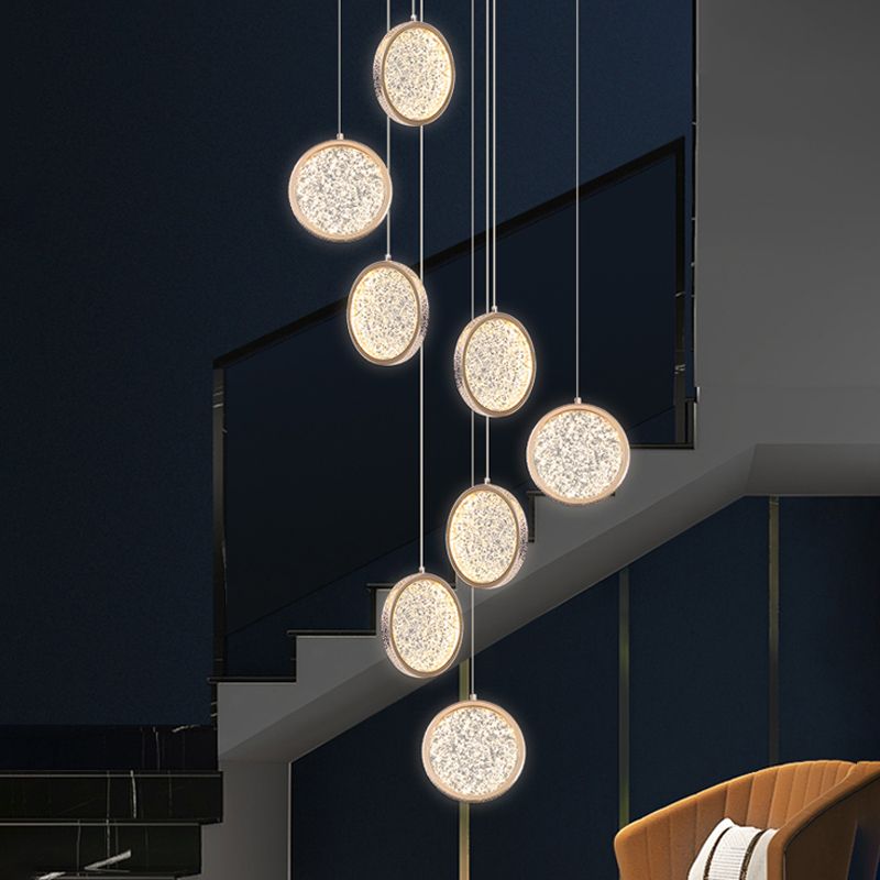 Pendentif multi-lumière rond en or