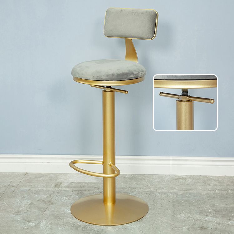 Armless Bar Stools Adjustable Height Swivel Dining Stools with Metal Base