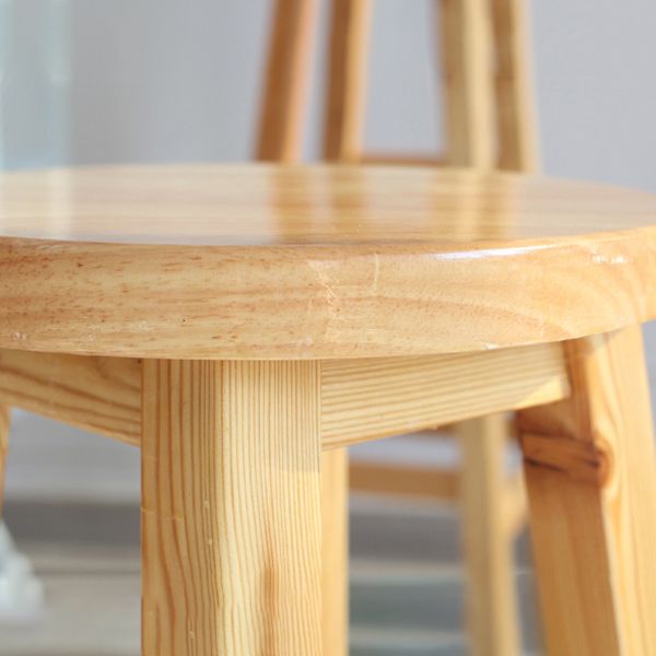 Moderner armloser Rückenloser Thekenhocker Holz Café Barhocker mit Holzsitz, 1 Stück