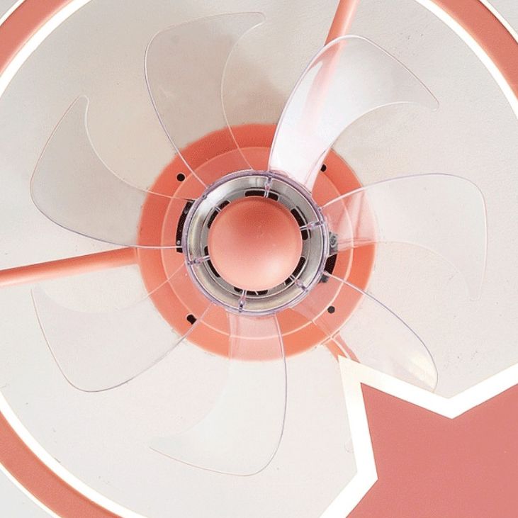 Kids Artistic LED Ceiling Fans Wrought Iron Star Ceiling Fixture with Acrylic Shade