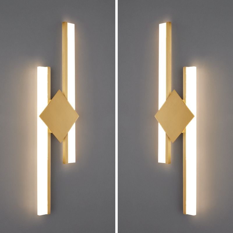 Metal Geometric Wall Light Modern 2-Light Wall Lights for Bedroom