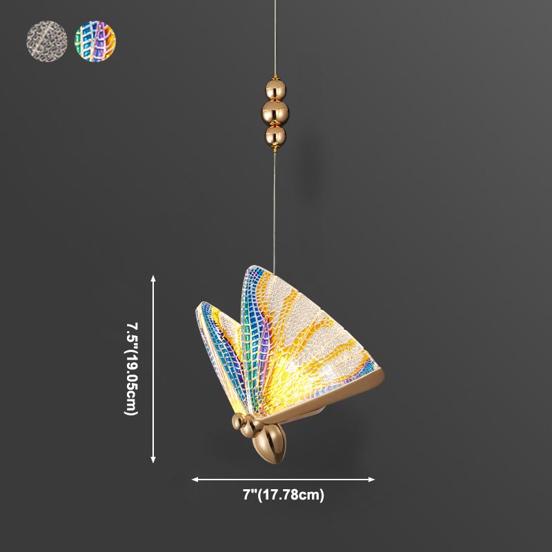 Moderne LED Hängende Licht mit Acrylbutterfly -Schatten -Anhänger Licht für Schlafzimmer