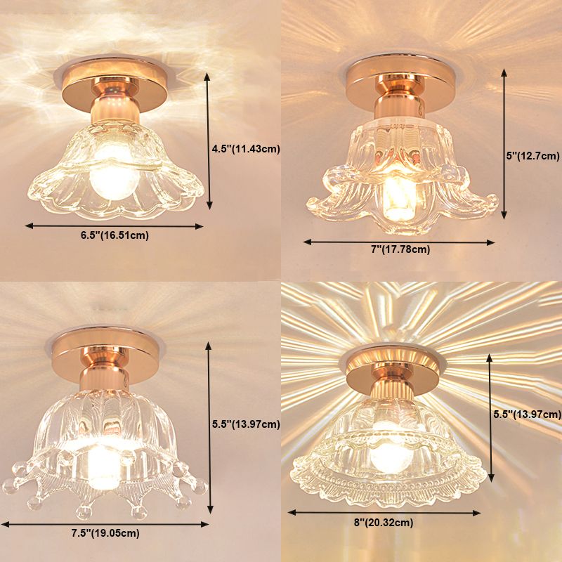 Glass Geometric Flush Mount Lights Modern Style 1 Light Flush Mount Lamp