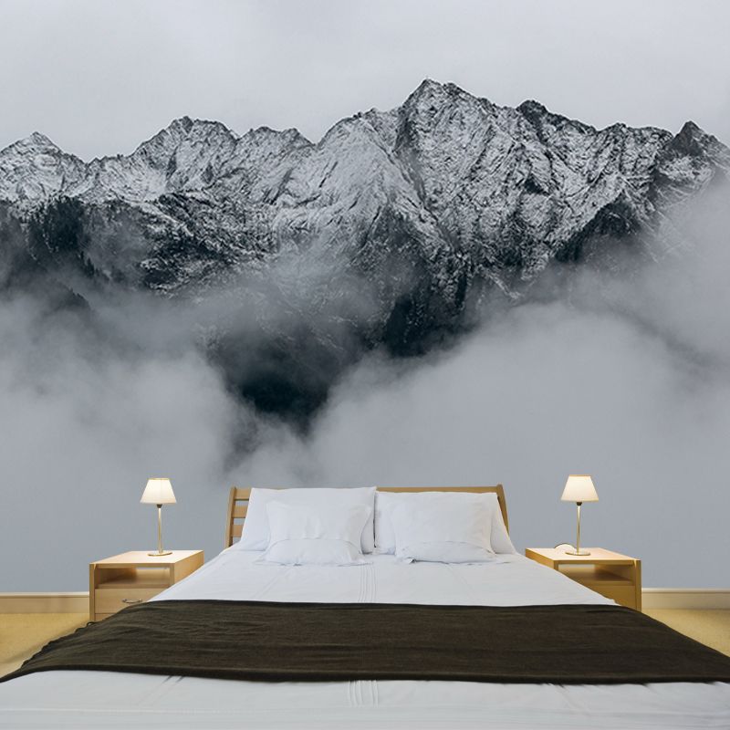 Photography Stain Resistant Mural Wallpaper Mountain Range Living Room Wall Mural