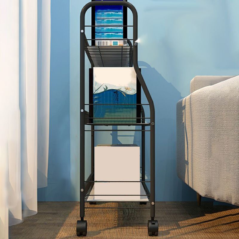 Contemporary Standard Bookshelf Open Back Metal Bookcase with Shelves