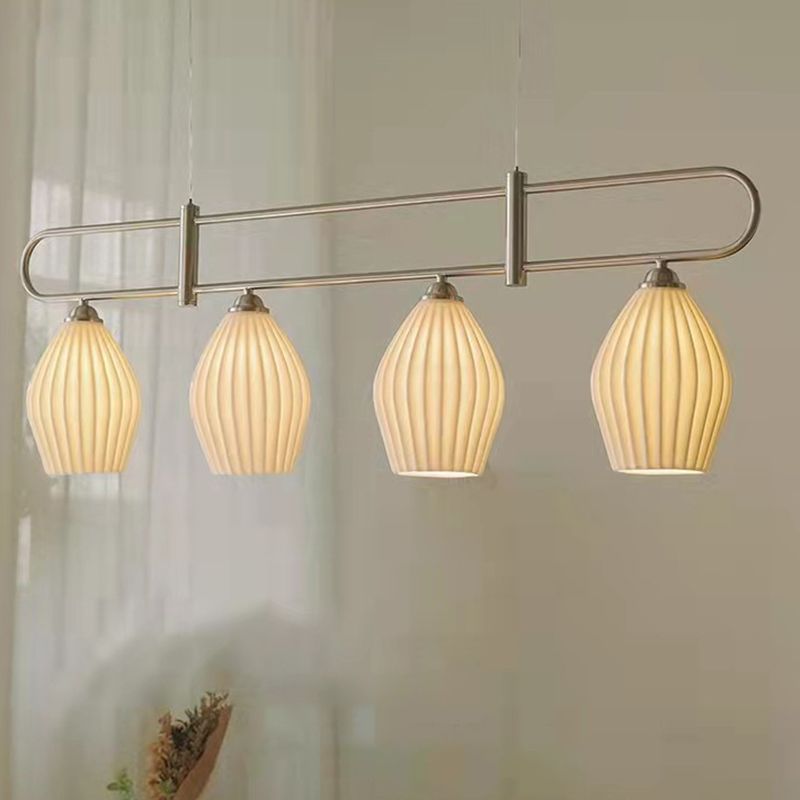 Drum Shape Metal Island Pendants Modern Style Multi Lights Island Pendant Lights