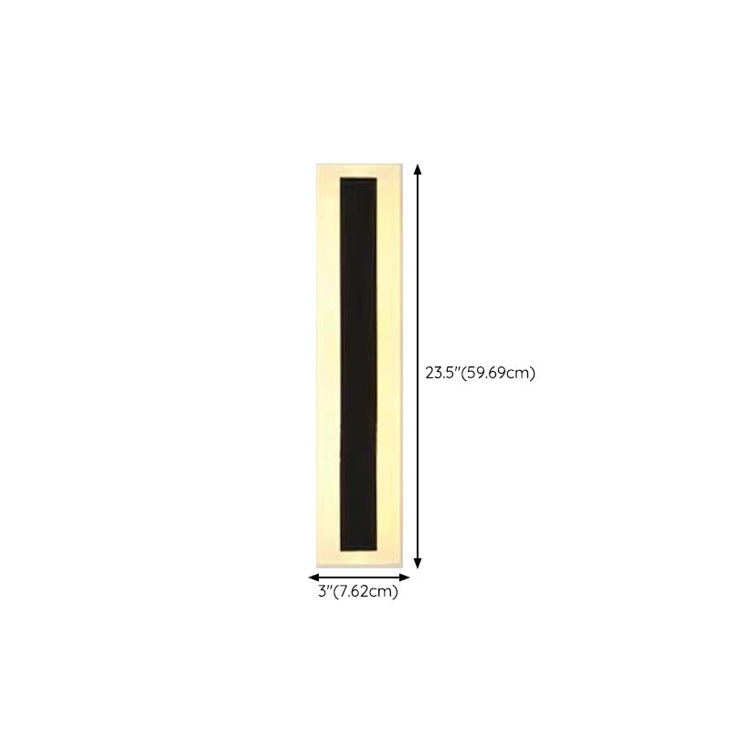 Linear Outside Wall Light Fixture Modern Metal 1 Light in Black Finish