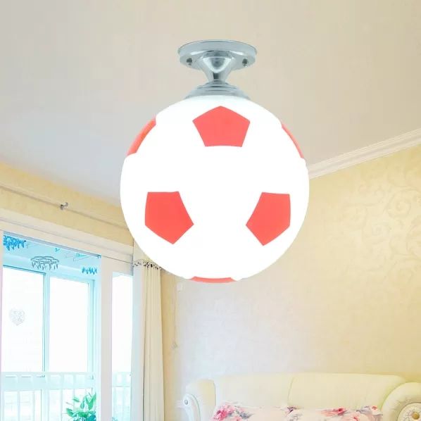 Lámpara de acrílico del soporte del techo del estilo del deporte de la cabeza del accesorio de techo del dormitorio de los muchachos de la forma del fútbol
