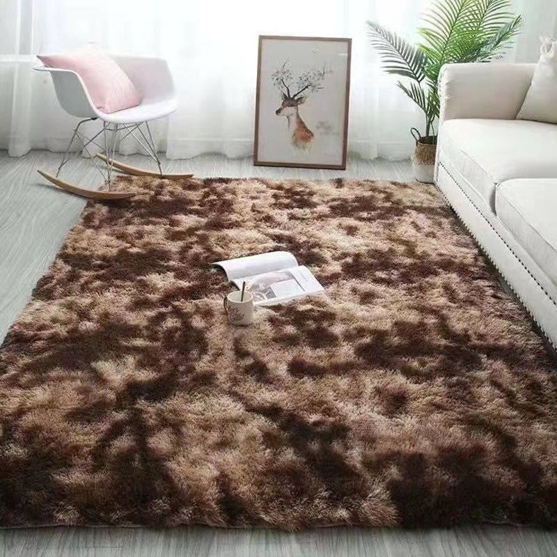 Modern Solid Shag Carpet Polyester Indoor Rug Non-Slip Backing Area Carpet for Living Room