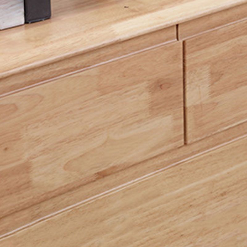 Contemporary Rubber Wood Chest Bedroom Storage Chest with Drawers