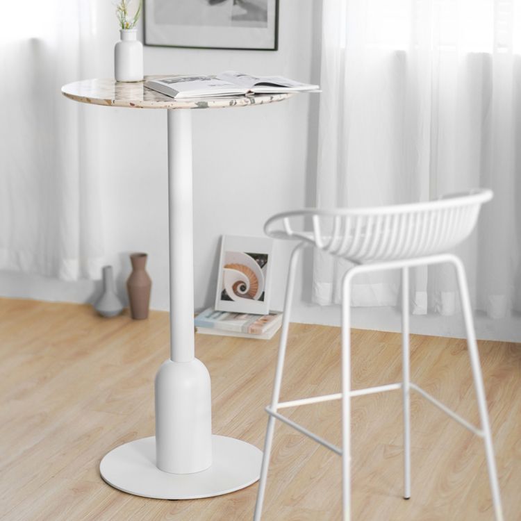 Industrial Style Bar Table Stone Pedestal Base Bar Dining Table for Indoor