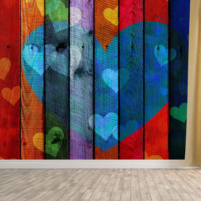 Autocollants muraux personnalisés en Surface en bois, décoration murale pour la maison, le salon, couleur douce