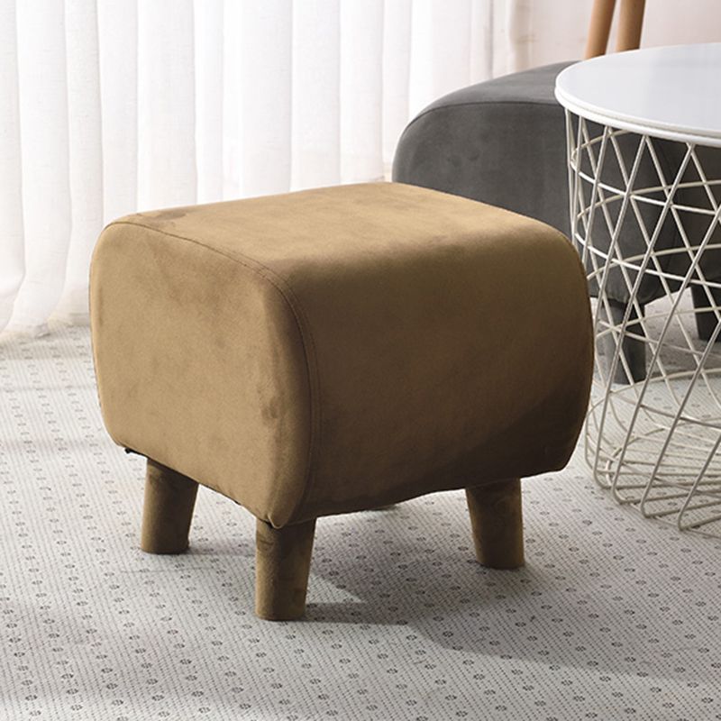 Modern Stain Resistant Standard Oval Dark Blue Velvet Indoor Pouf