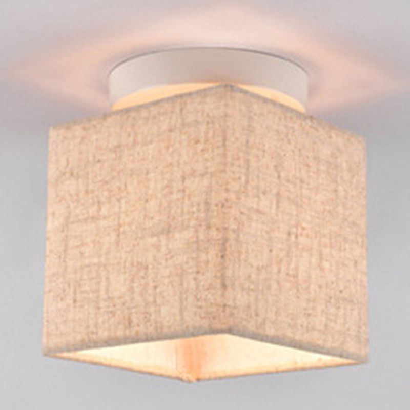 Moderne minimalistische stoffen plafondinbouwlamp vierkante vorm semi-inbouwverlichting voor slaapkamer