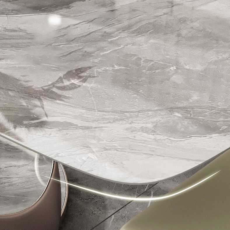 Nordic Sintered Stone Top Dining Set Rectangle 1/2/5/6 Pieces Dining Room Table Set