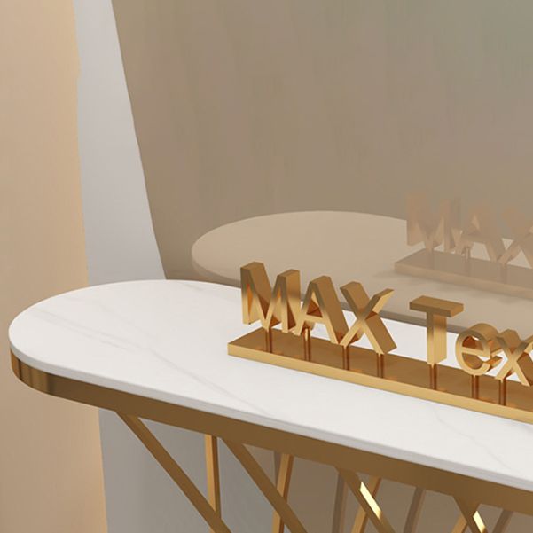 Glam Console Accent Table Antique Finish Oval Sofa Console Table