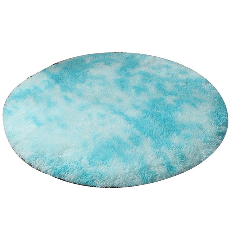 Round Tie dye Simple Carpet Polyester Shag Rug Non-Slip Backing Indoor Carpet for Home Decoration