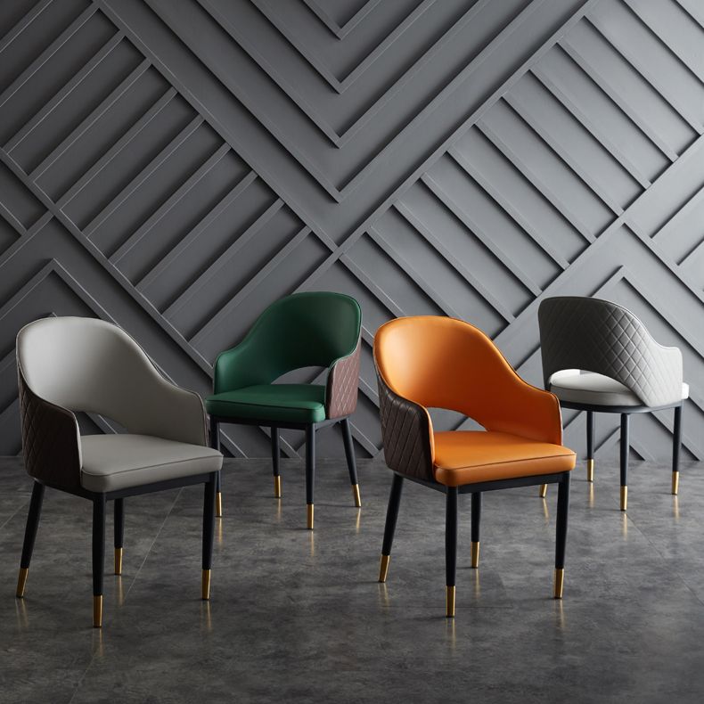 Industrial Dining Room Side Chairs Kitchen Open Back Chair with Arm