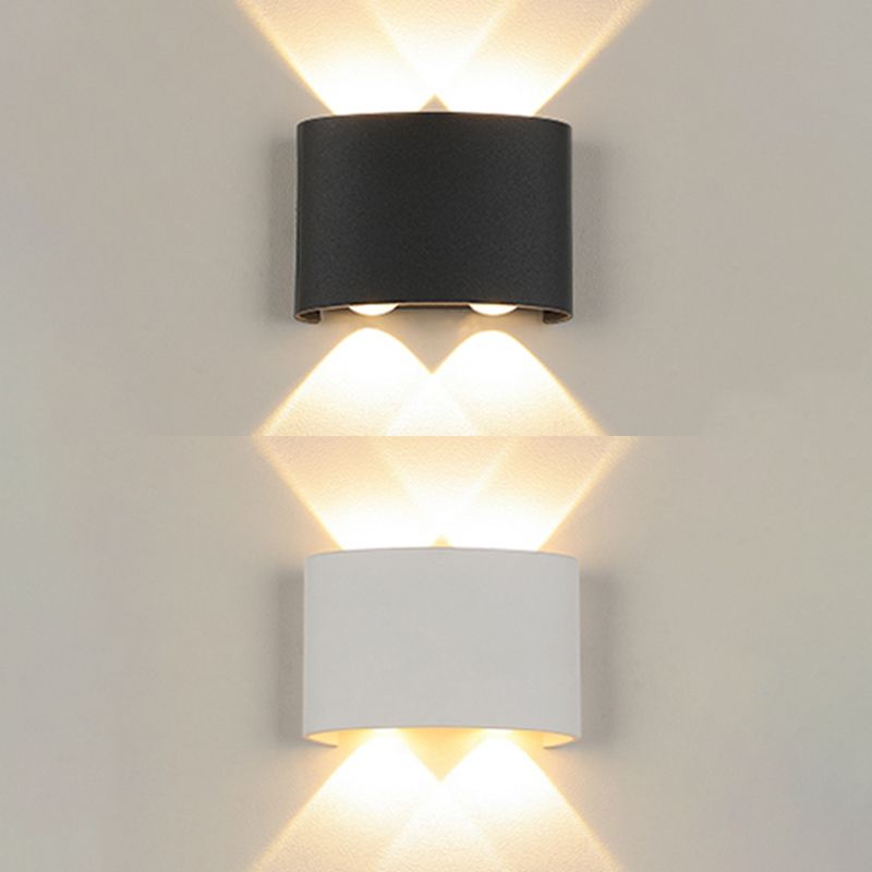 Moderne minimalistische wasserdichte LED -Wandleuchte Aluminium Rechteckige Scheinwerfer mit Glasschatten