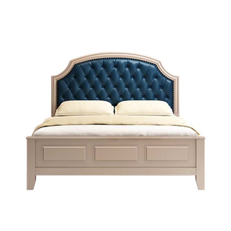 Traditional Scooped Panel Headboard Standard Bed with Button-tufted