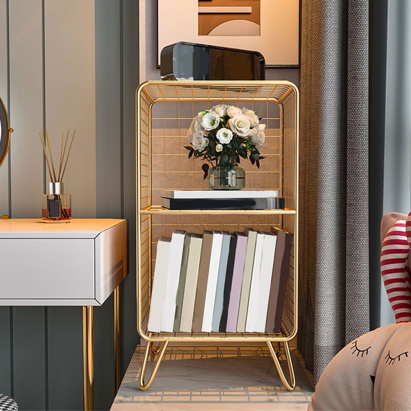 Glam Metal Bookshelf Standard Shelf Bookcase for Home Office 11.8" W