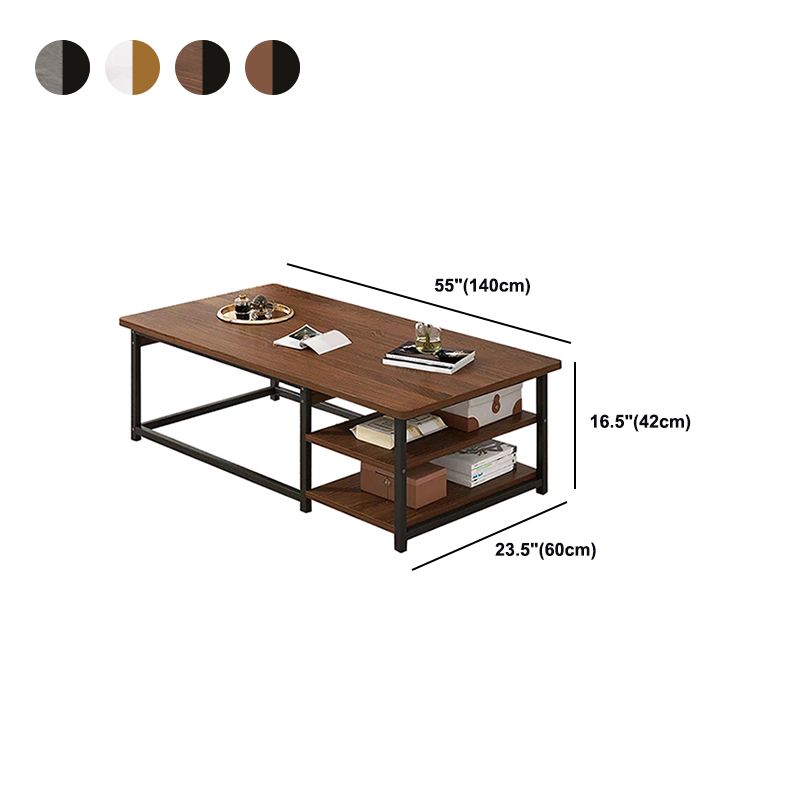 Rectangular Frame Base Wooden Table Modern Style Coffee Table