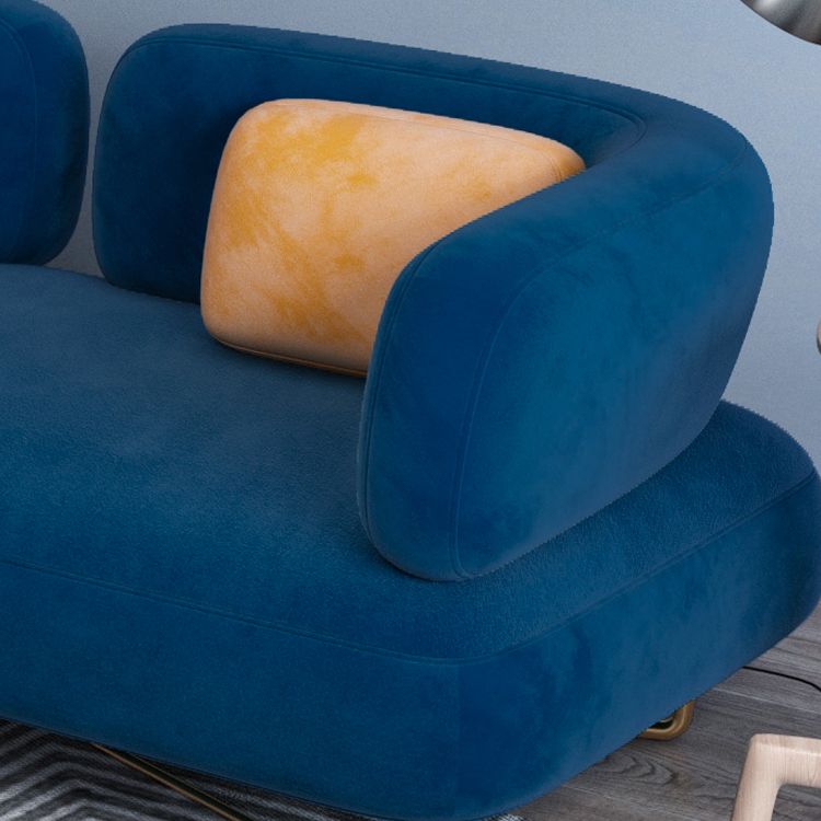 Scandinavian Solid Color Velvet Sofa 31.49" Wide Tuxedo Arm Sofa